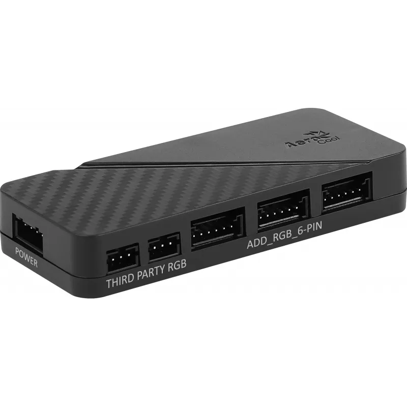 Kit Aerocool MIRAGE12PRO 3 ventoinhas para PC 12 cm ARGB 6 pinos hub silencioso preto