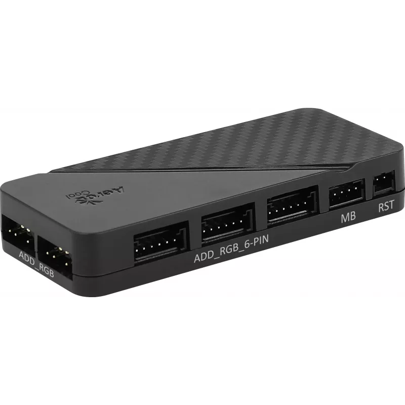 Kit Aerocool MIRAGE12PRO 3 ventoinhas para PC 12 cm ARGB 6 pinos hub silencioso preto
