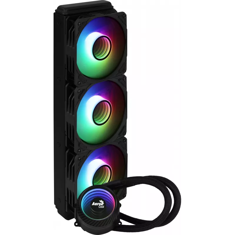 Arrefecimento líquido para CPU Aerocool MIRAGEL360 3 ventoinhas ARGB de 12 cm TDP 550W preto