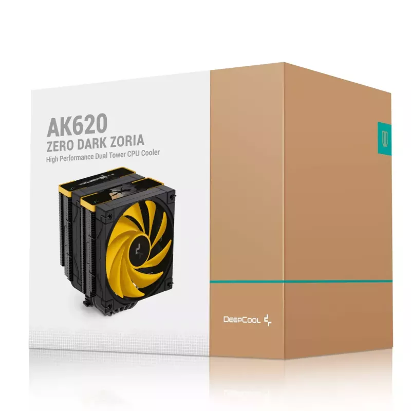 Arrefecedor de ar DeepCool AK620 Zero Dark Zoria 12 cm preto amarelo