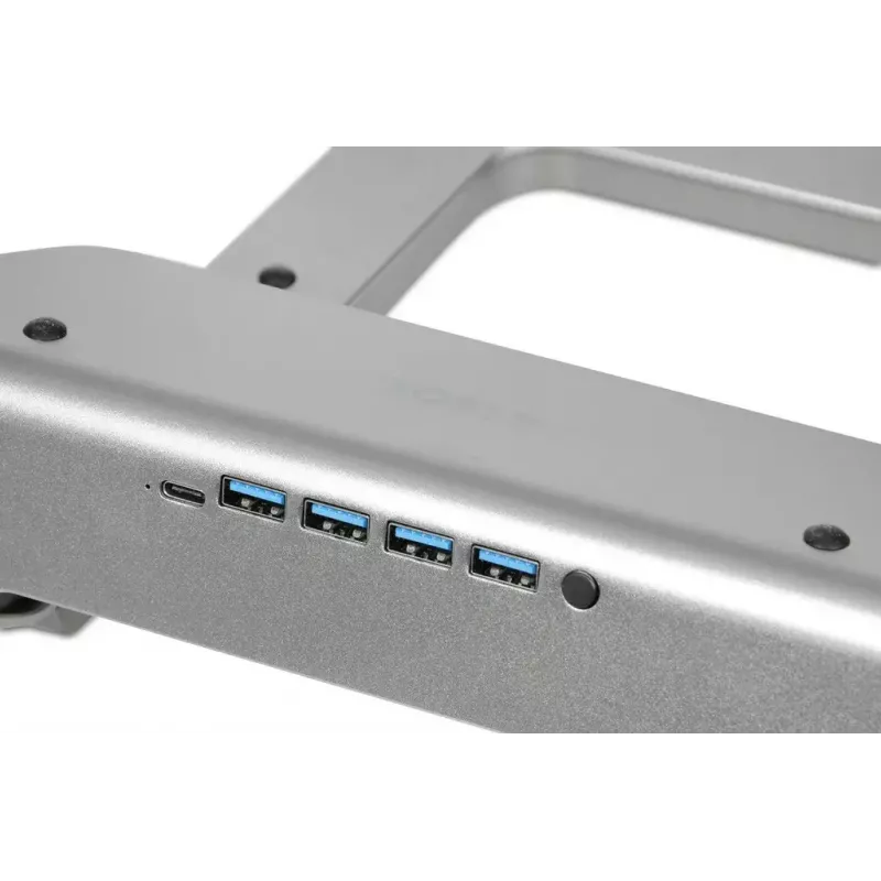 Suporte de arrefecimento para portátil IBOX NC06 até 17,3 polegadas – alumínio, altura ajustável, 4 portas USB, ventoinhas silenciosas