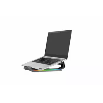 Suporte de arrefecimento para portátil IBOX NC06 até 17,3 polegadas – alumínio, altura ajustável, 4 portas USB, ventoinhas silenciosas