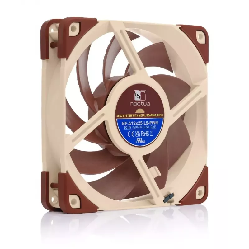 Noctua NF-A12x25 LS-PWM Sterrox ventoinha para caixa de 120 mm, 120x120x25 mm, 12 V, PWM, 900–1200 RPM, 7,6–12,1 dB, bege/castanho