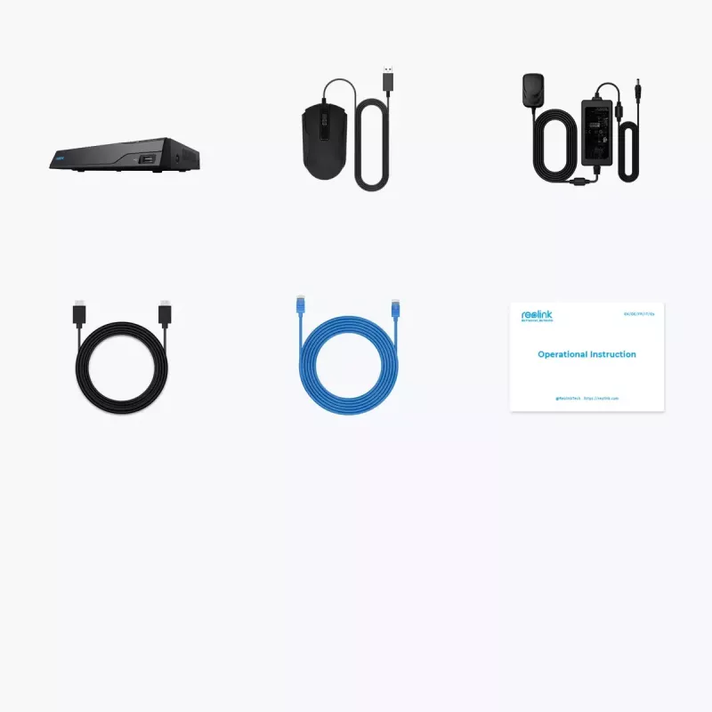 NVR Reolink NVS8(NHD) 8 canais PoE NVR, 8 portas PoE, suporte 4K (3840×2160), H.265, 2×HDD até 12 TB, HDMI/VGA/eSATA
