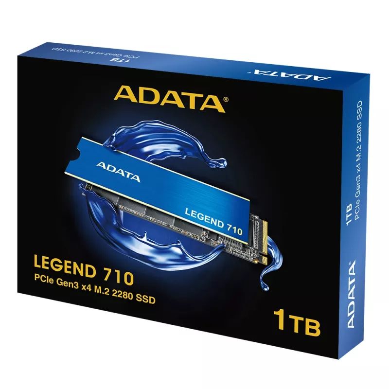 SSD M.2 ADATA LEGEND 710 1 TB PCIe 3.0 NVMe — 2400 MB/s de leitura, 1800 MB/s de escrita, 3D NAND, 2280
