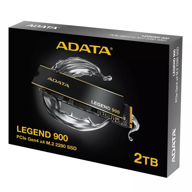 ADATA LEGEND 900 SLEG-900-2TCS SSD M.2 2280 NVMe de 2 TB, PCIe 4.0 x4, NVMe 1.4, 7000/5400 MB/s, preto/dourado