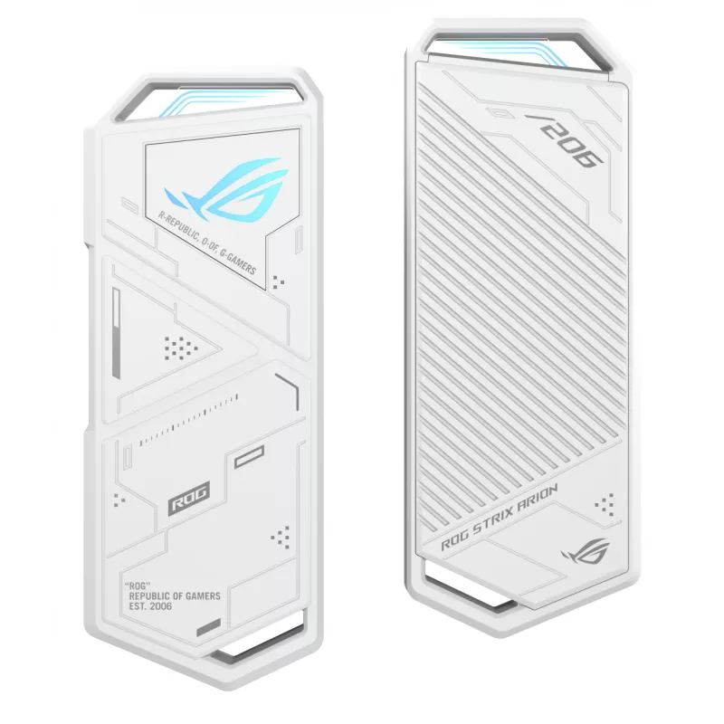 Caixa para SSD ASUS ROG Strix Arion White Edition — M.2 PCIe, USB Type-C 10 Gbit/s, para uma SSD