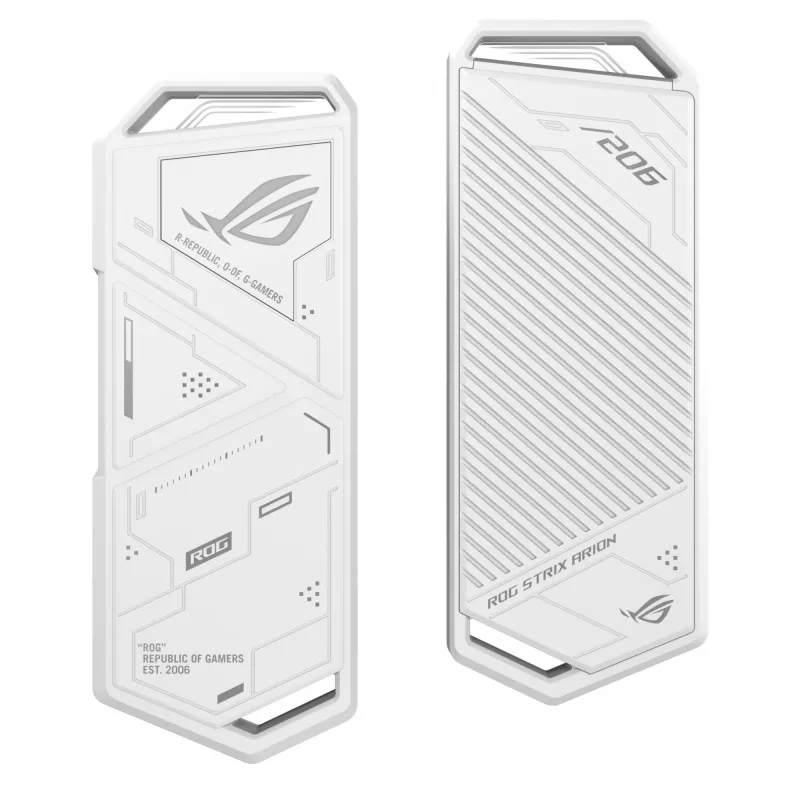 Caixa para SSD ASUS ROG Strix Arion White Edition — M.2 PCIe, USB Type-C 10 Gbit/s, para uma SSD