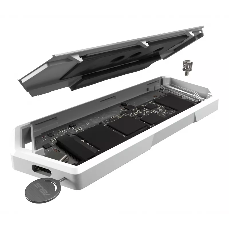 Caixa para SSD ASUS ROG Strix Arion White Edition — M.2 PCIe, USB Type-C 10 Gbit/s, para uma SSD
