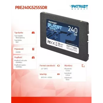 SSD Patriot Memory Burst Elite 240GB PATRIOT Burst Elite 450/320MBs