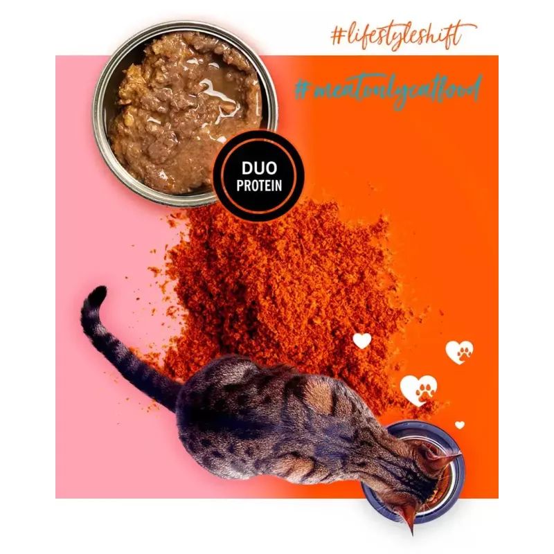 3Coty comida húmida para gatos adultos com peru e krill, 80 g
