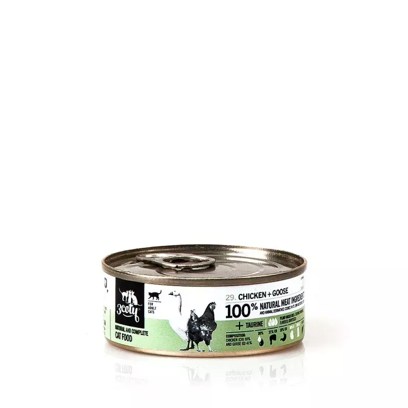3Coty comida húmida para gatos adultos com frango e ganso, 80 g