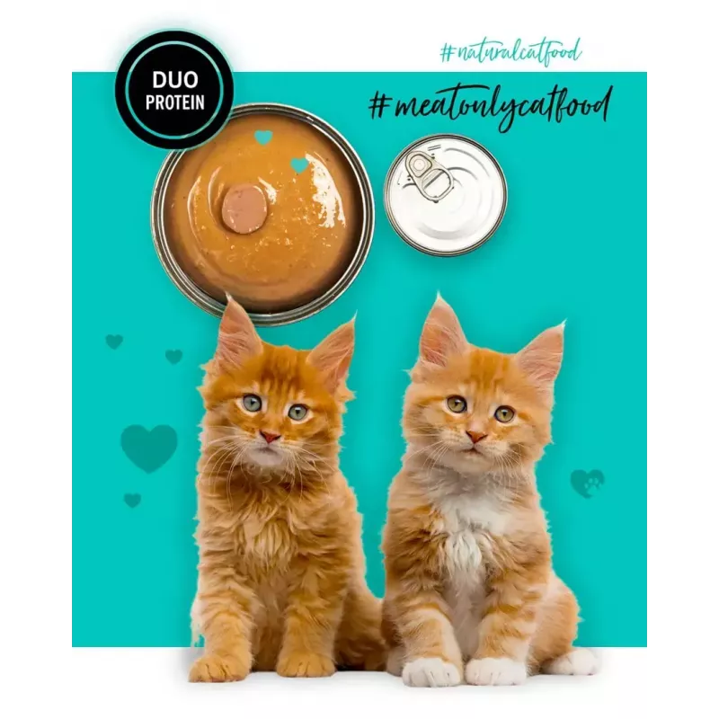 Alimento húmido para gatos 3coty Frango com pato para gatinhos 80 g saco, alimento completo, proteína 20%, gordura 9%