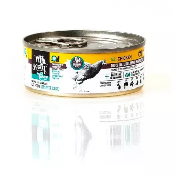 Alimento húmido para gatos 3coty Chicken Struvite care 80 g — saco de alimento húmido, gatos adultos, frango, alimento completo