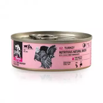 Alimento húmido para gatos 3coty Turkey Cheers 75 g — gatos adultos, dose individual complementar, 80% humidade, 6% proteína