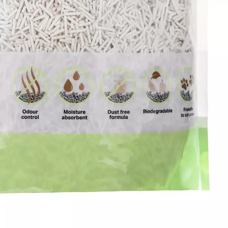 Areia para gatos de tofu aglomerante DIAMENTIQ Matcha Ultra, fibra de ervilha, sem pó, 2,5 kg