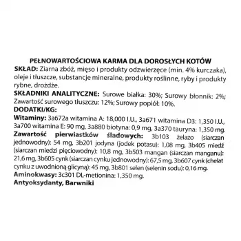 Comida seca para gatos DIVINUS Cat Complete 20 kg — alimento de manutenção para gatos adultos, frango, 30% proteína, 12% gordura