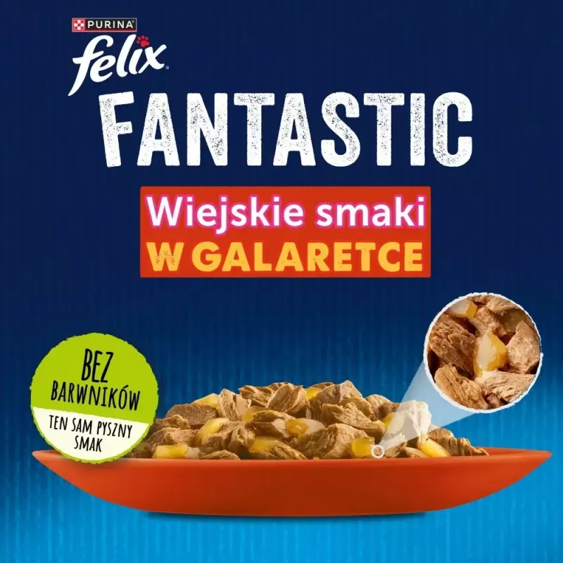Alimento húmido Purina Nestlé PURINA Felix Countryside Selection multipack 120×85 g saquetas, gatos adultos, variedades mistas, sem glúten