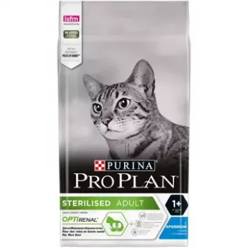 Alimento seco para gatos Purina Pro Plan Sterilised OPTIrenal Adult coelho 1,5 kg – suporte renal, 41% proteína, 12% gordura