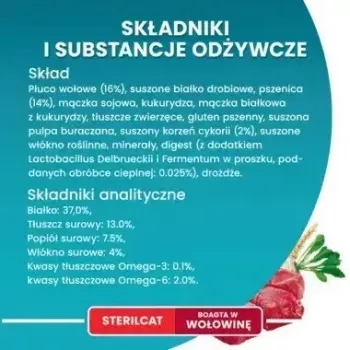 Alimento seco para gatos Purina Nestlé One Sterilcat vaca 9,75 kg — gatos adultos esterilizados, 37% proteína