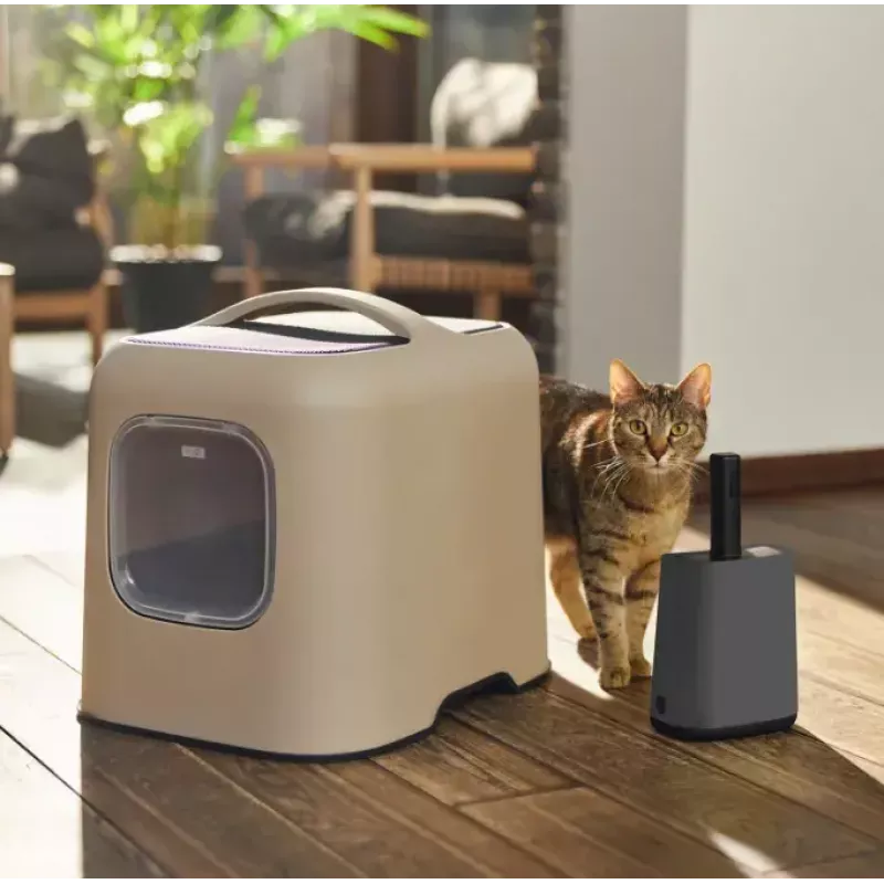 Rotho Biala pá para areia de gato com sacos, antracite