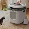 Caixa de areia para gatos rotho Biala XL — caixa de areia grande em plástico, branco, 499×614×576 mm, filtro de carvão, orifício de suspensão