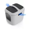 Caixa de areia para gatos rotho Biala XL — caixa de areia grande em plástico, branco, 499×614×576 mm, filtro de carvão, orifício de suspensão