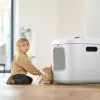 Caixa de areia para gatos rotho Biala XL — caixa de areia grande em plástico, branco, 499×614×576 mm, filtro de carvão, orifício de suspensão