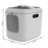 Caixa de areia para gatos rotho Biala XL — caixa de areia grande em plástico, branco, 499×614×576 mm, filtro de carvão, orifício de suspensão
