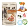 Alimento húmido para gatos SHELMA rico em peru em molho 85 g — adulto, sem glúten, adequado em caso de alergias alimentares