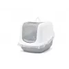 Savic Nestor Jumbo caixa de areia fechada para gatos, 66,5 x 48,5 x 46,5 cm, branco-cinzento