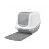 Savic Nestor Jumbo caixa de areia fechada para gatos, 66,5 x 48,5 x 46,5 cm, branco-cinzento