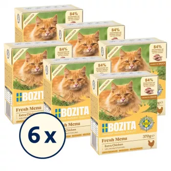Comida húmida para gatos BOZITA Fresh Menu Chicken 370 g — adulto, todas as raças, receita de controlo de peso