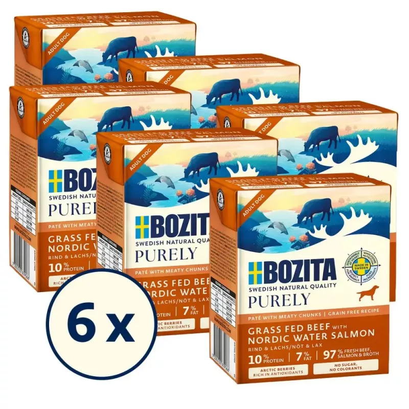 BOZITA Purely comida húmida para cães vaca & salmão Adult 370 g, sem cereais, para todas as raças