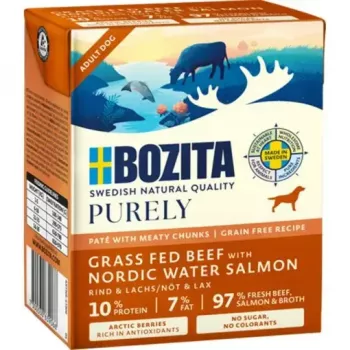 BOZITA Purely comida húmida para cães vaca & salmão Adult 370 g, sem cereais, para todas as raças