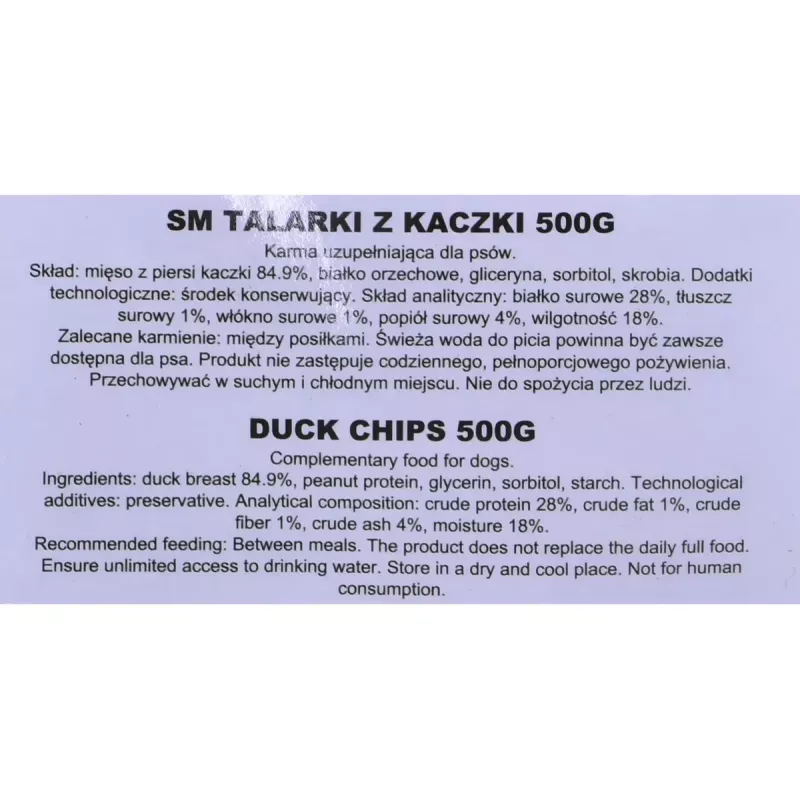 MACED chips de pato – snack para cães, 500 g