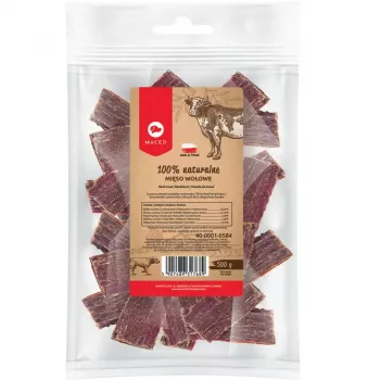Comida húmida para cães MACED Beef 100% Nature, 500 g — cães adultos, proteína 56,9%, gordura 21,5%, humidade 10,1%