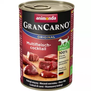 Comida em lata Animonda GranCarno Original — vaca, frango, caça, peru, 400 g, sem conservantes