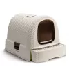 Curver 198849 caixa de areia para gatos com tampa, 51 x 38,5 x 40 cm, creme/castanha