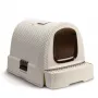 Curver 198849 caixa de areia para gatos com tampa, 51 x 38,5 x 40 cm, creme/castanha