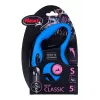 Trella Flexi New Classic S — corda, 5 m, trela individual, azul, carga máx. 12 kg