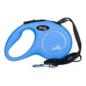 Trella Flexi New Classic S — corda, 5 m, trela individual, azul, carga máx. 12 kg