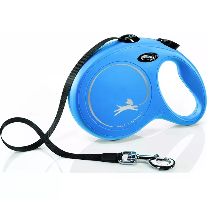 Trella Flexi New Classic 8 m — trela de corda Flexi 8 m, azul, L, carga máx. 50 kg