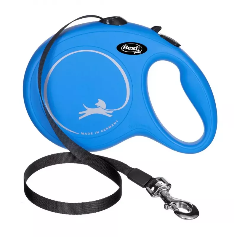 Trella Flexi New Classic 8 m — trela de corda Flexi 8 m, azul, L, carga máx. 50 kg