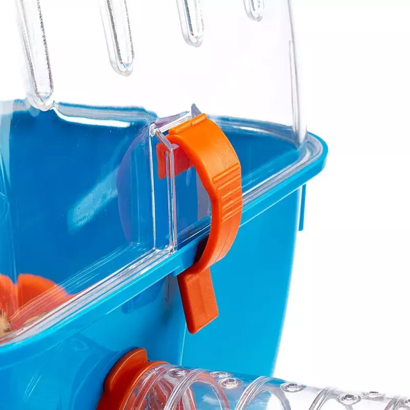Gaiola FERPLAST Combi 2 para hamsters, Azul transparente, L795×P295×A263 mm, tecnopolímero
