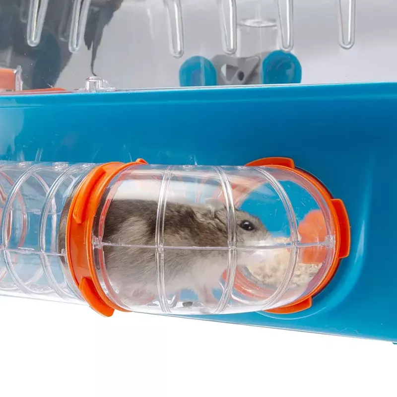 Gaiola FERPLAST Combi 2 para hamsters, Azul transparente, L795×P295×A263 mm, tecnopolímero
