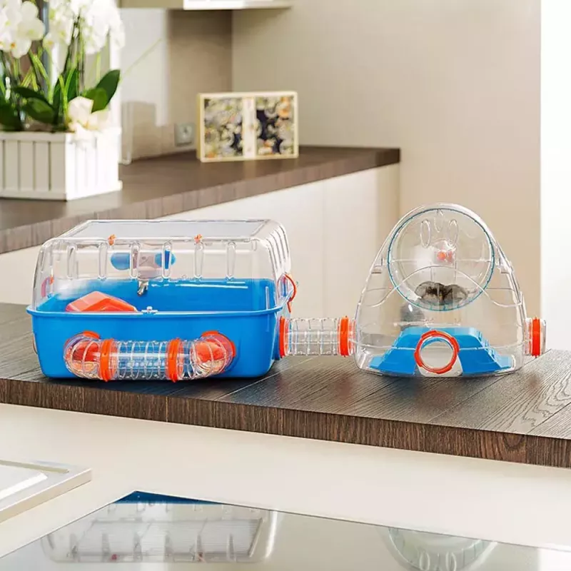Gaiola FERPLAST Combi 2 para hamsters, Azul transparente, L795×P295×A263 mm, tecnopolímero