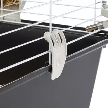 Gaiola FERPLAST Casita 80 para porquinhos-da-índia 780×480×500 mm, metal e plástico, cinzenta/branca e preta