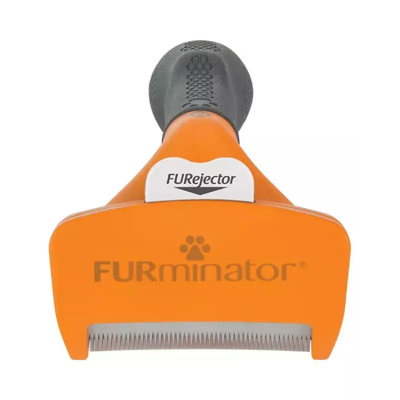 Escova de desembaraço FURminator FUR151388 para cães de porte médio (10–25 kg), pelo curto, cinzento laranja