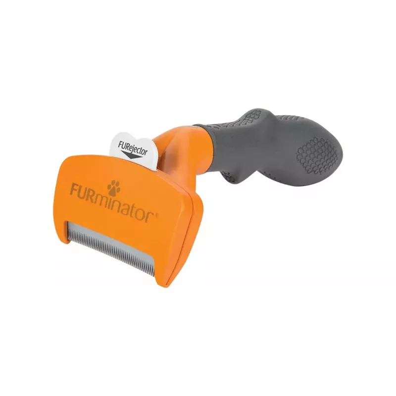 Escova de desembaraço FURminator FUR151388 para cães de porte médio (10–25 kg), pelo curto, cinzento laranja